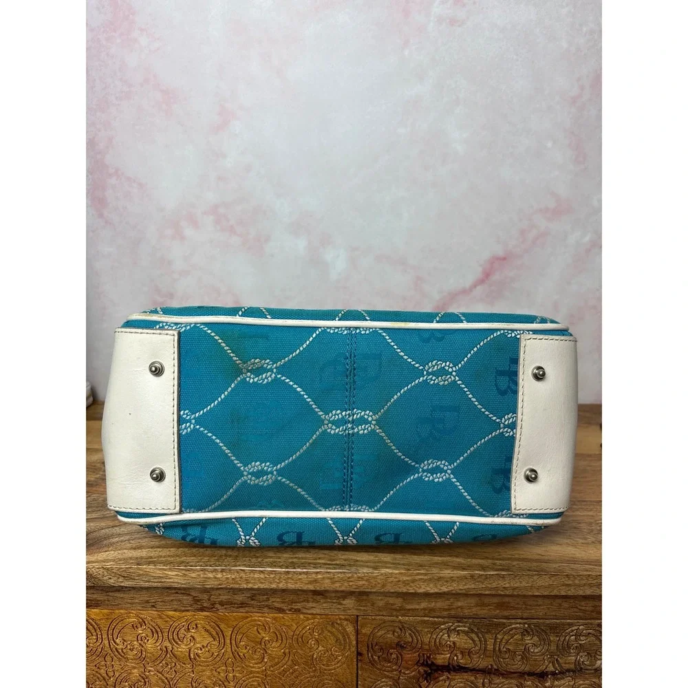 Dooney & Bourke Vintage Nautical Signature Rope & Knot Satchel Turquoise/Aqua